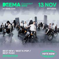 SEVENTEEN出道后首次入选“MTV EMA”候补多首歌曲榜上有名