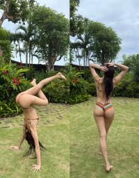 Lisa巴厘岛度假照曝光 高难度倒立比基尼造型掀热议